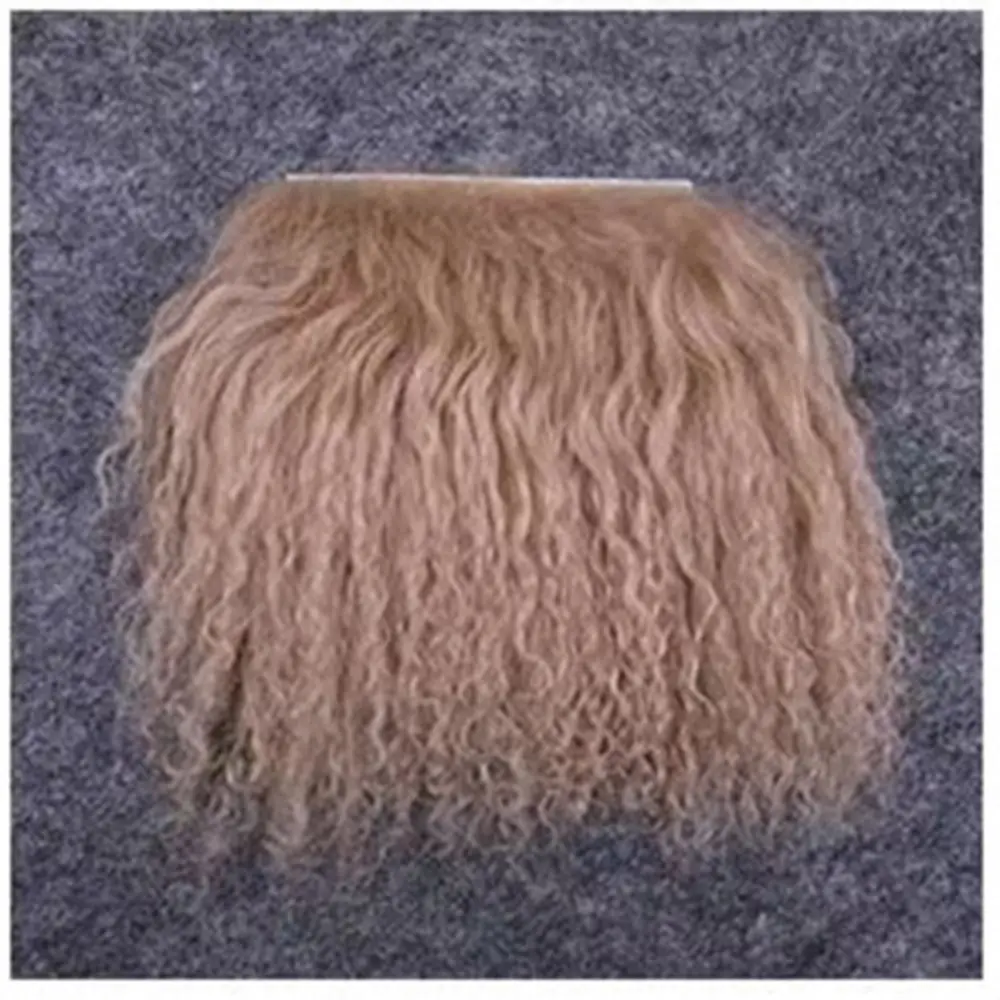 Trendy Mongolia Fur Sheepskin Wool Extensions Curly Texture Hair Row Curly Hair Extensions Durable Doll Hair Hair Wefts
