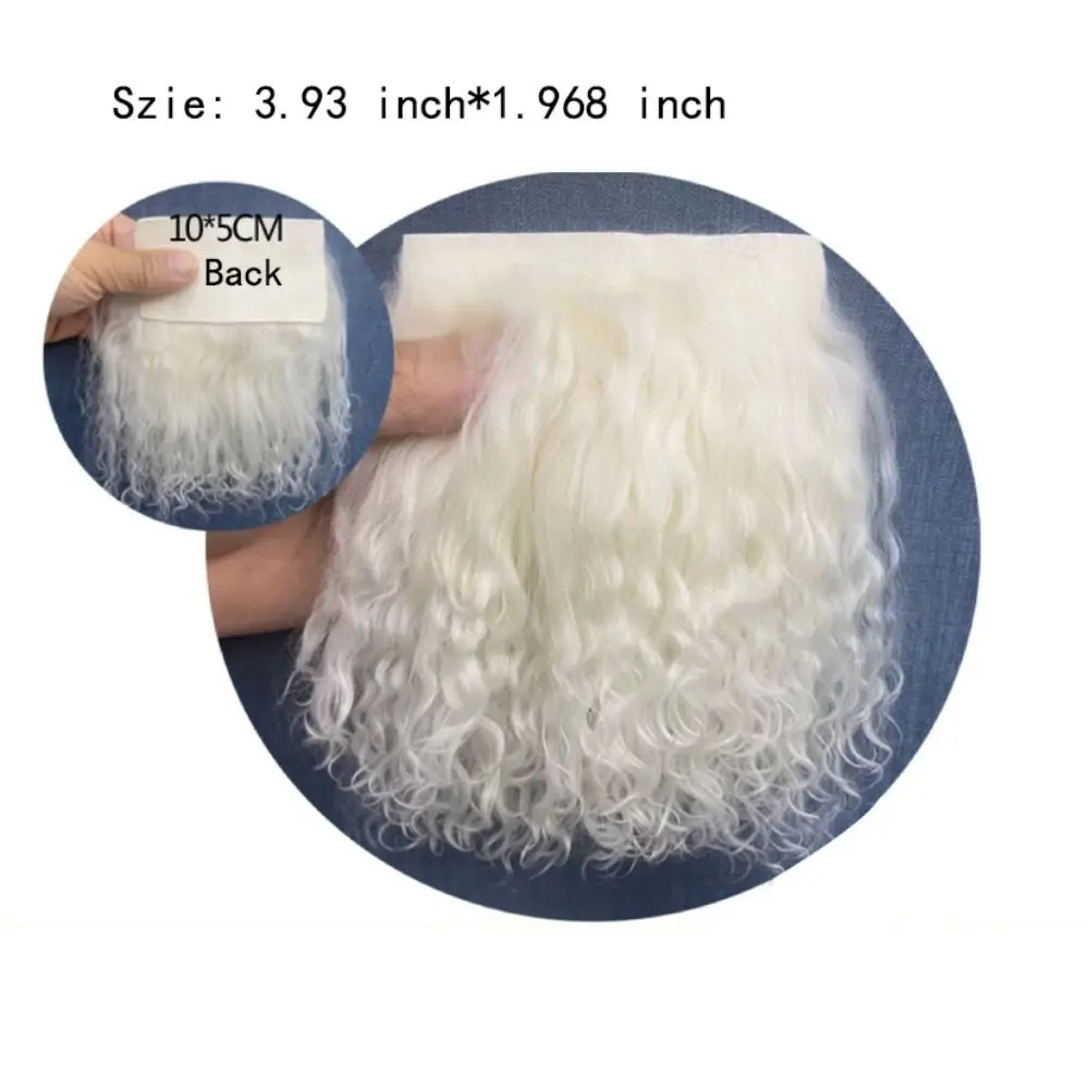 Trendy Mongolia Fur Sheepskin Wool Extensions Curly Texture Hair Row Curly Hair Extensions Durable Doll Hair Hair Wefts