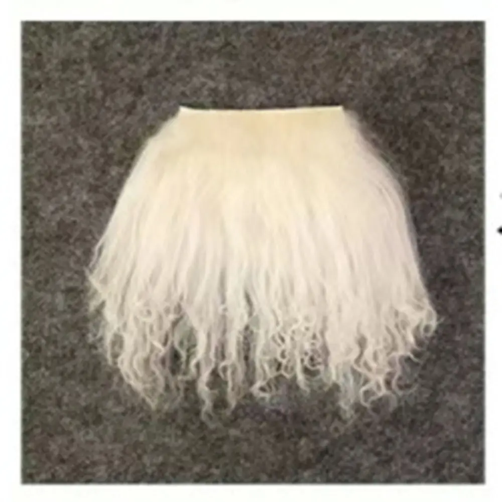 Trendy Mongolia Fur Sheepskin Wool Extensions Curly Texture Hair Row Curly Hair Extensions Durable Doll Hair Hair Wefts