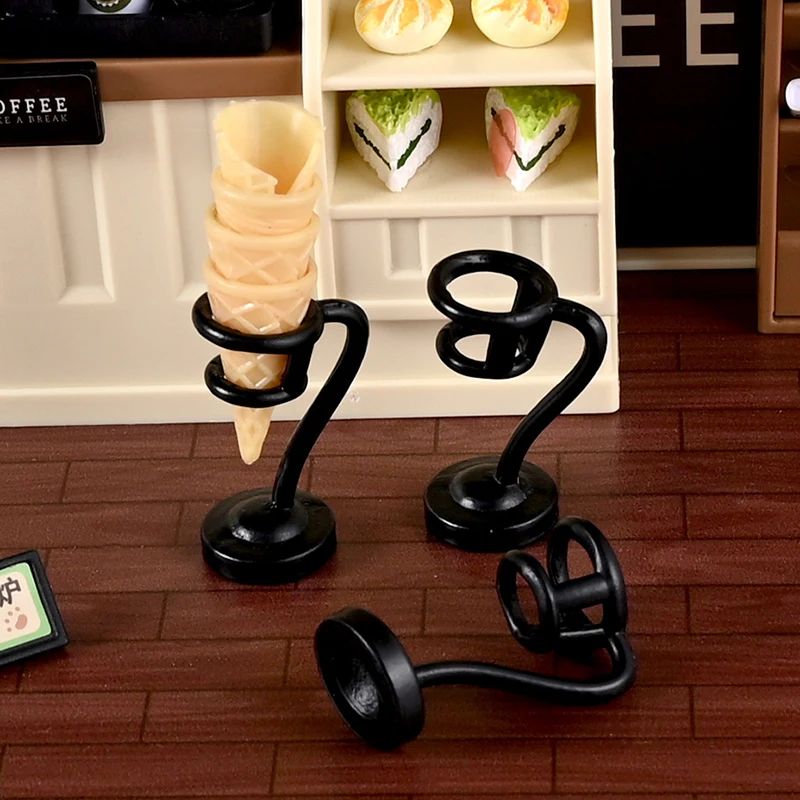 3Pcs/6Pcs Dollhouse Miniature Ice Cream Stand Ice Cream Cone Holder Model Decor Toy Doll House Accessories