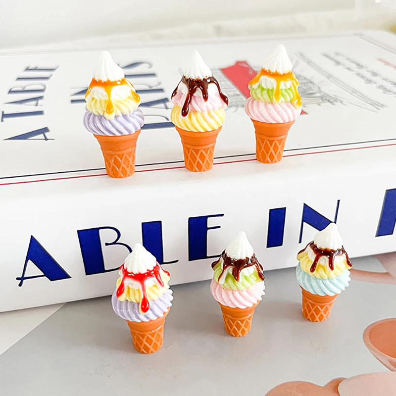3Pcs/6Pcs Dollhouse Miniature Ice Cream Stand Ice Cream Cone Holder Model Decor Toy Doll House Accessories
