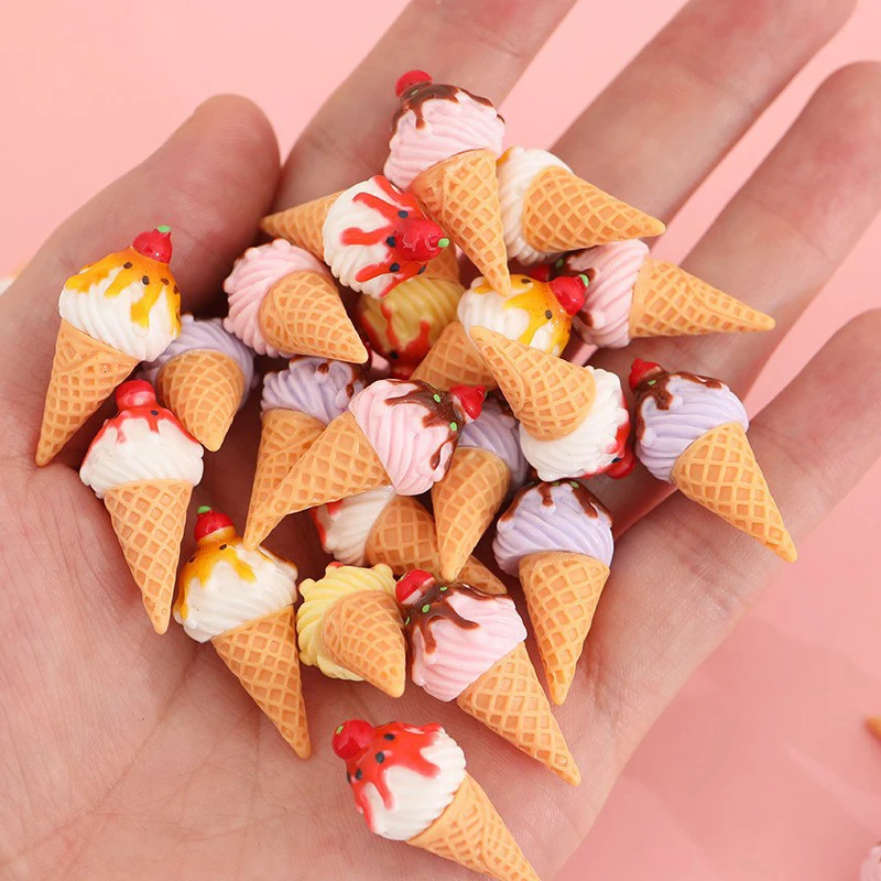 3Pcs/6Pcs Dollhouse Miniature Ice Cream Stand Ice Cream Cone Holder Model Decor Toy Doll House Accessories
