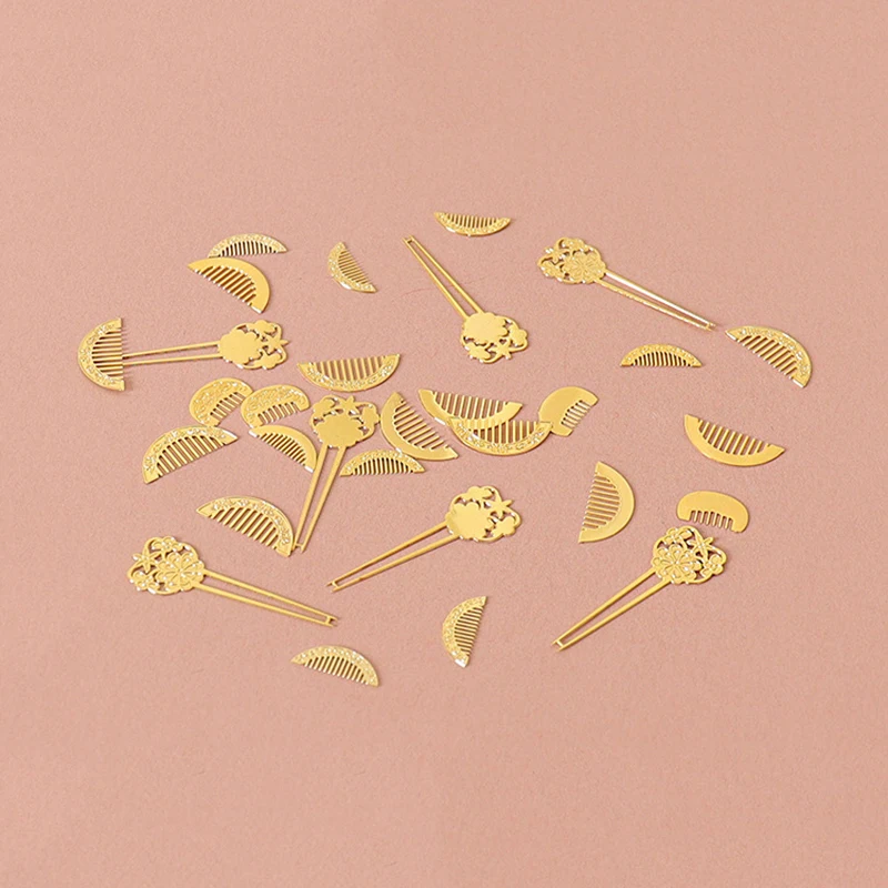 Dollhouse Simulation Chinese Style Mini Hair Comb Hairpin DIY Dolls Dress Up Decoration Accessories For Kid Pretend Play Toys