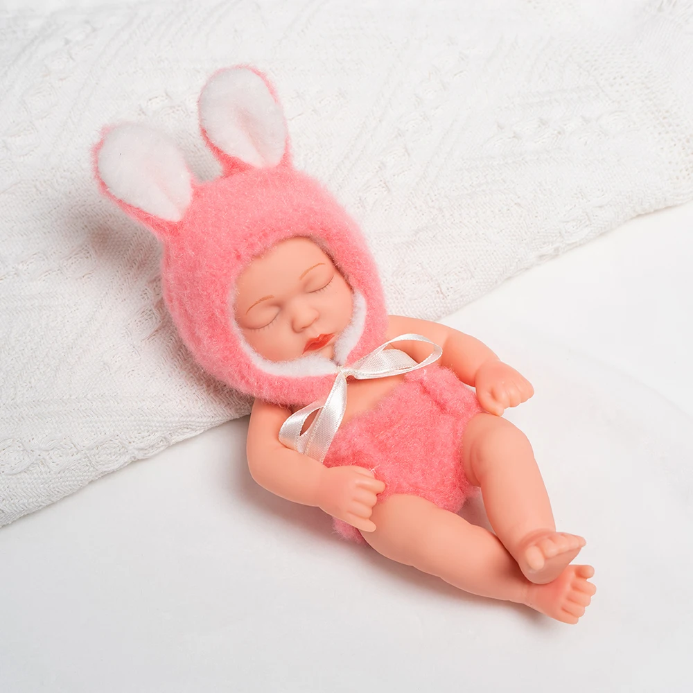8 Inch 20cm Soft Vinyl Reborn Doll with Clothes Waterproof Doll Cute Mini Newborn Baby Doll for Princess Birthday Gifts Kids Toy