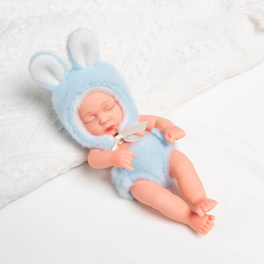 8 Inch 20cm Soft Vinyl Reborn Doll with Clothes Waterproof Doll Cute Mini Newborn Baby Doll for Princess Birthday Gifts Kids Toy