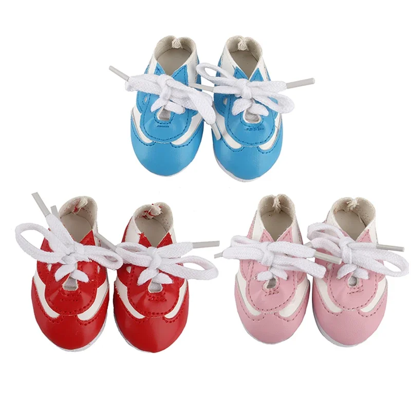 High-quality Leather Doll Shoes For 18 Inch American Doll 7cm Mini Doll Boots Sneakers For 43cm Baby New Born&DIY Girl Doll