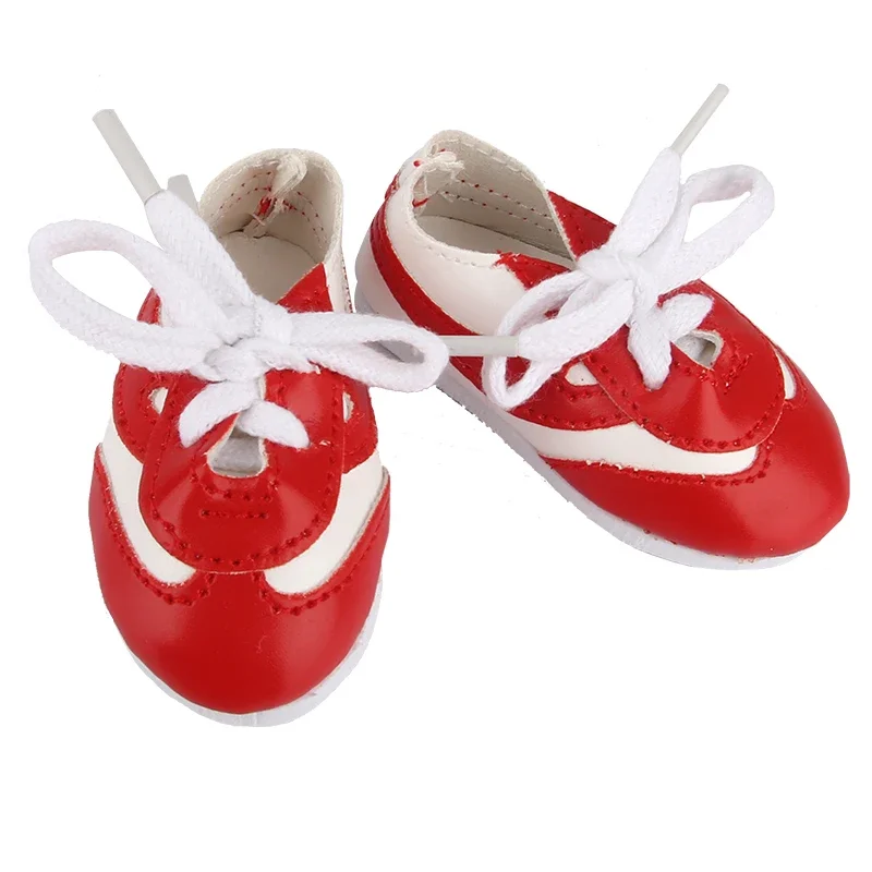 High-quality Leather Doll Shoes For 18 Inch American Doll 7cm Mini Doll Boots Sneakers For 43cm Baby New Born&DIY Girl Doll