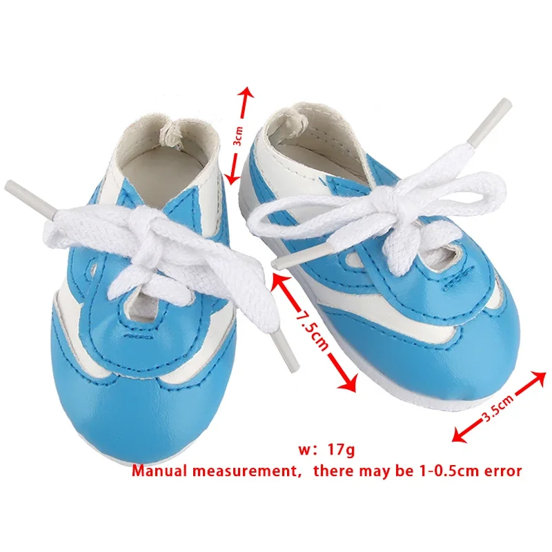 High-quality Leather Doll Shoes For 18 Inch American Doll 7cm Mini Doll Boots Sneakers For 43cm Baby New Born&DIY Girl Doll