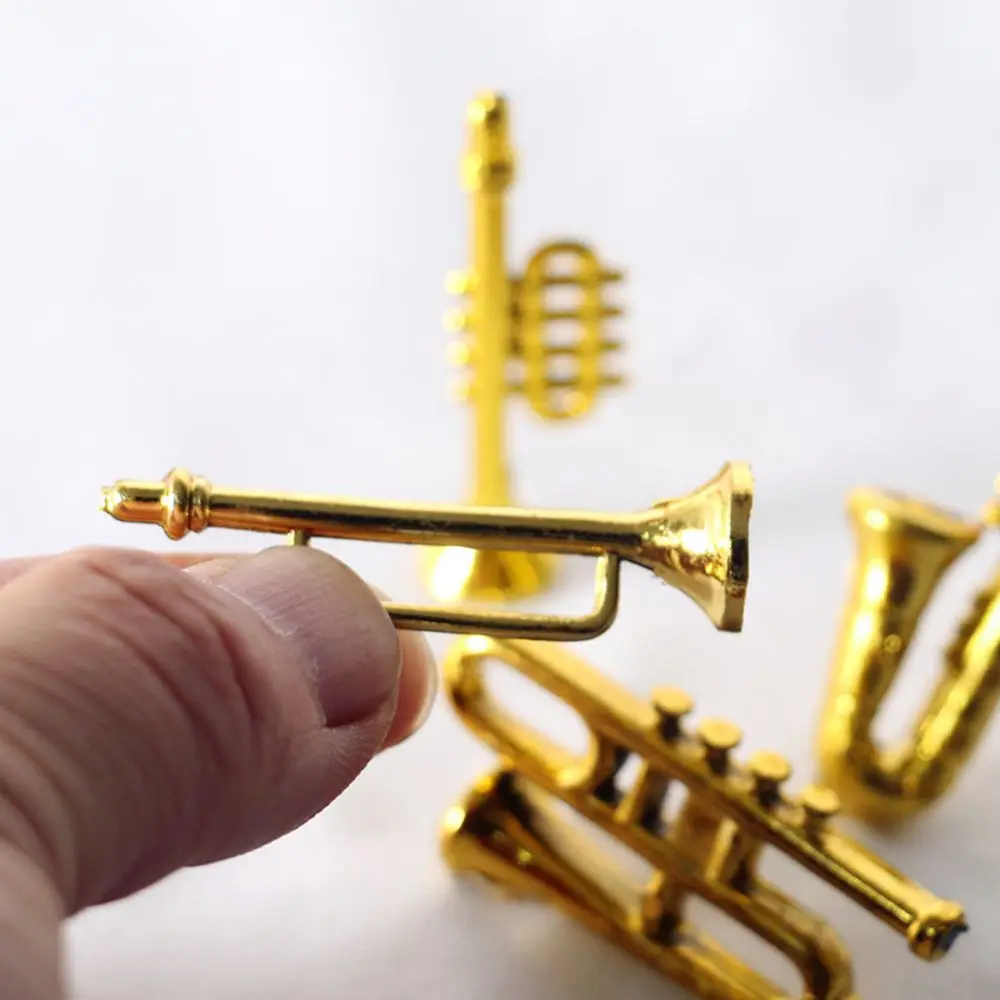 1/12 Scale Doll Musical Instruments Dollhouse Accessories Miniature Piano Violin Guitar Drum Microphone Saxophone Trumpet Model