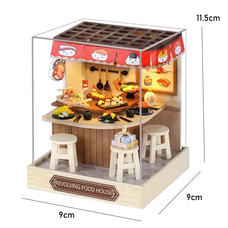 DIY Wooden 3D Bakery Room Doll Houses Miniature Assembly Model Building Bedroom Kit Dollhouse With Furniture Toys For Gifts