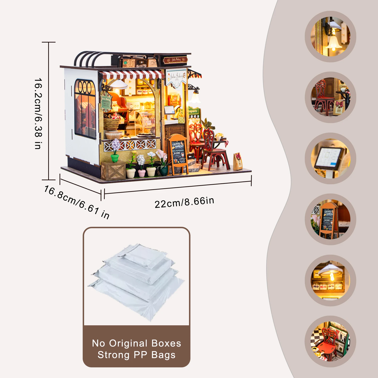 DIY Wooden 3D Bakery Room Doll Houses Miniature Assembly Model Building Bedroom Kit Dollhouse With Furniture Toys For Gifts