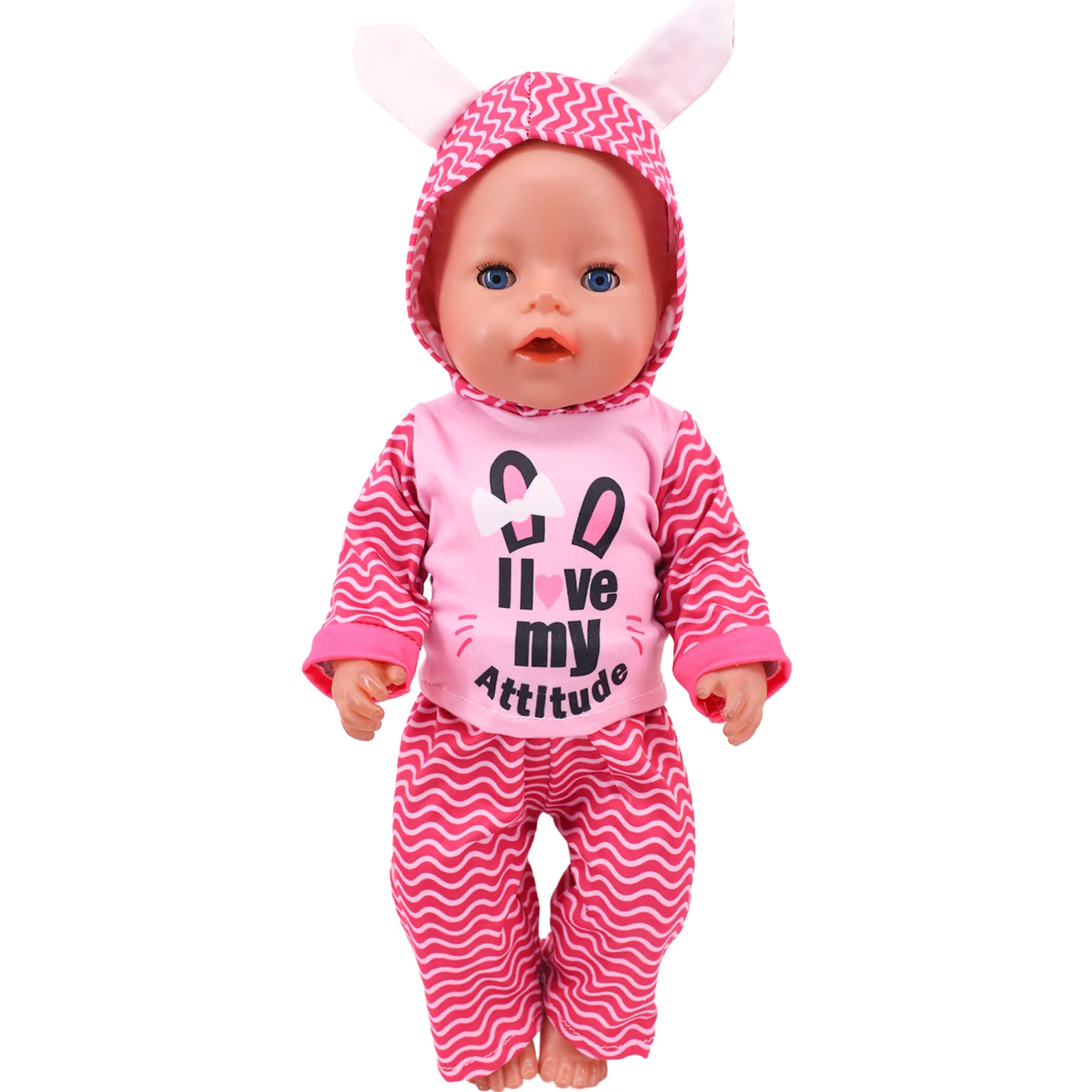 Doll Clothes 2Pcs/Set Clothes+Hat Daily Cute Outfit Pajamas For 43CM Baby Doll&18Inch American Doll Accessories,Girl DIY Toys