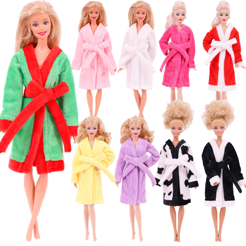 30cm Doll Clothes Christmas Plush Lace-up Pajamas Fit 11.8'Christmas Elf Doll Snowman Gingerbread Man Clothes Doll Accessories