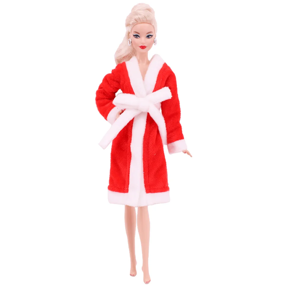 30cm Doll Clothes Christmas Plush Lace-up Pajamas Fit 11.8'Christmas Elf Doll Snowman Gingerbread Man Clothes Doll Accessories