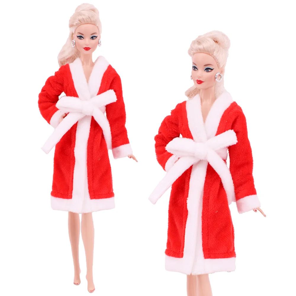 30cm Doll Clothes Christmas Plush Lace-up Pajamas Fit 11.8'Christmas Elf Doll Snowman Gingerbread Man Clothes Doll Accessories