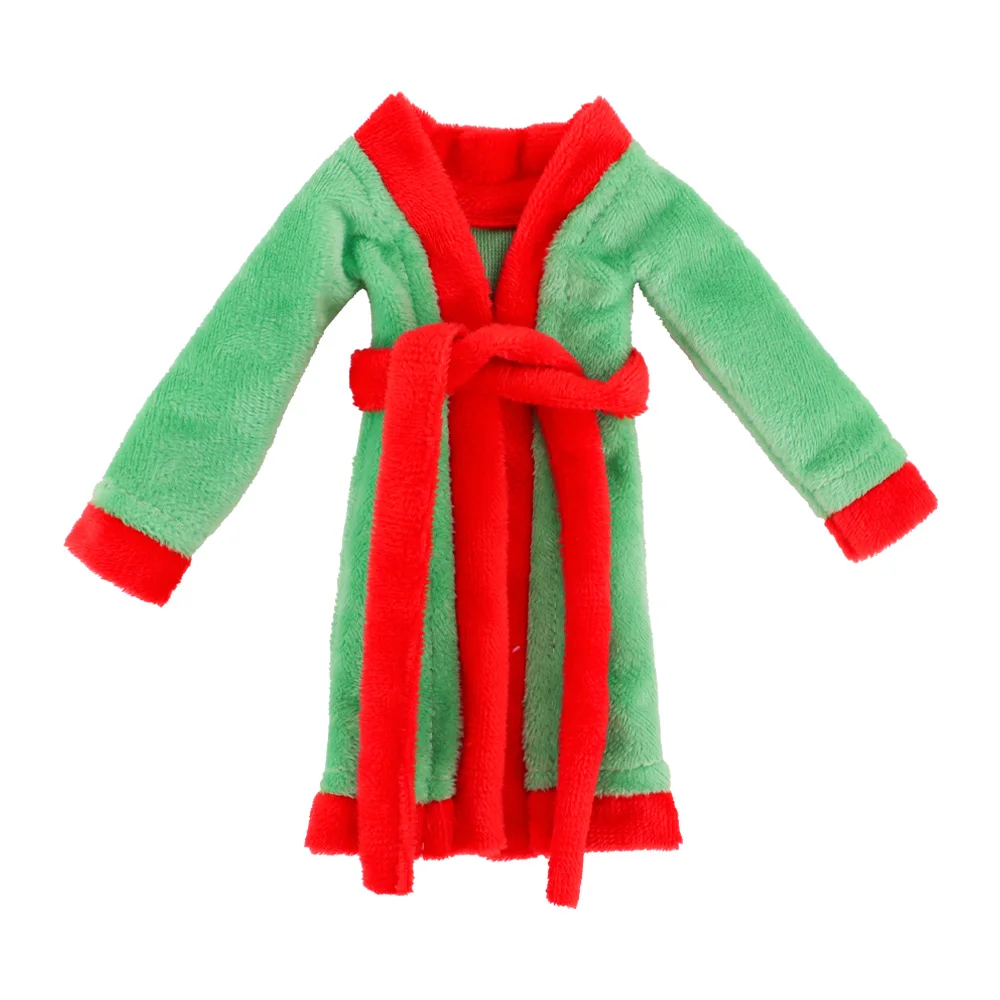 30cm Doll Clothes Christmas Plush Lace-up Pajamas Fit 11.8'Christmas Elf Doll Snowman Gingerbread Man Clothes Doll Accessories