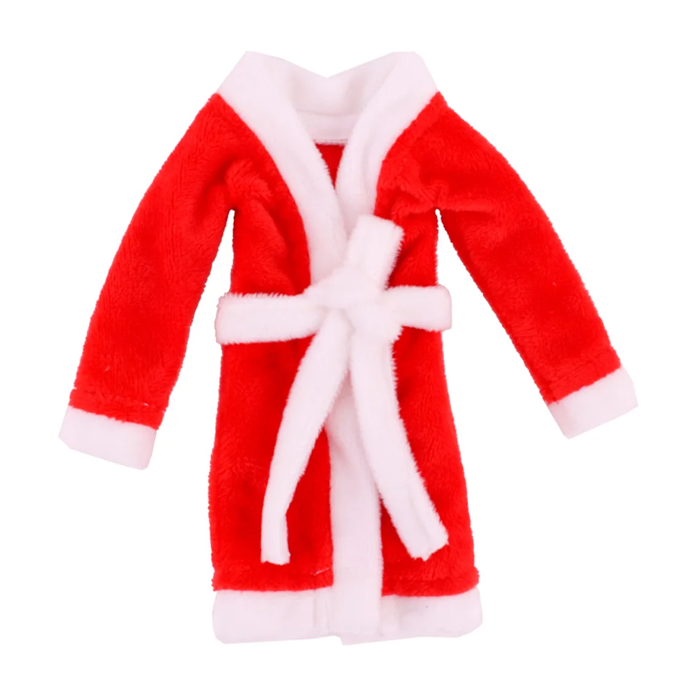 30cm Doll Clothes Christmas Plush Lace-up Pajamas Fit 11.8'Christmas Elf Doll Snowman Gingerbread Man Clothes Doll Accessories
