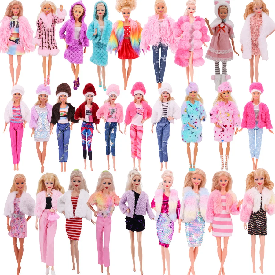 27-30cm Doll Clothing Accessories Set Sweet and Exquisite Plush Coat, Vest, Shorts, Long Skirt Set, Children's Gift