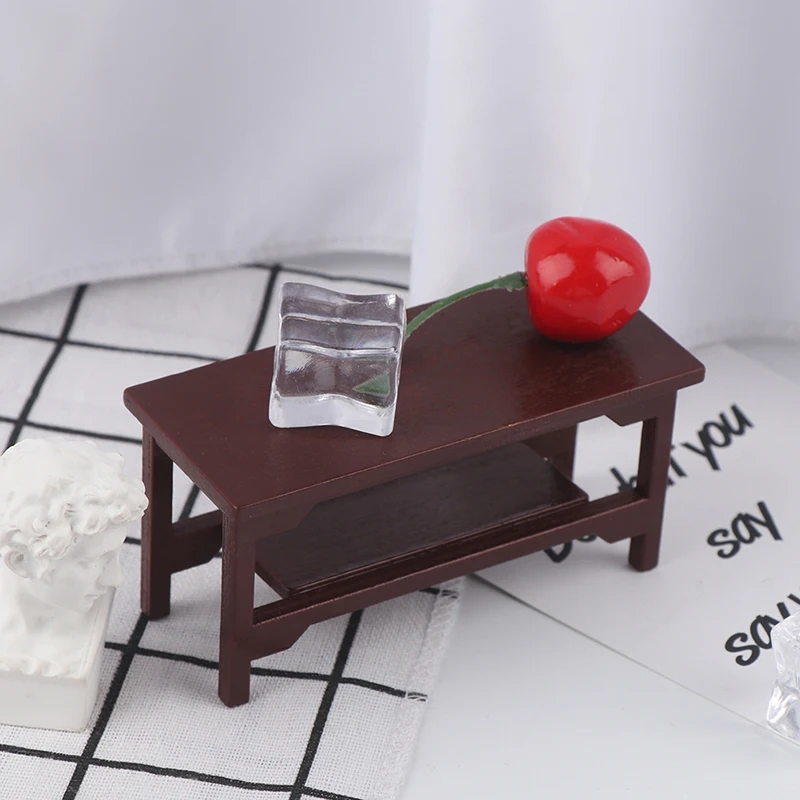1/12 Dollhouse Miniature Retro Wooden Coffee Table Furniture Toys Accessories