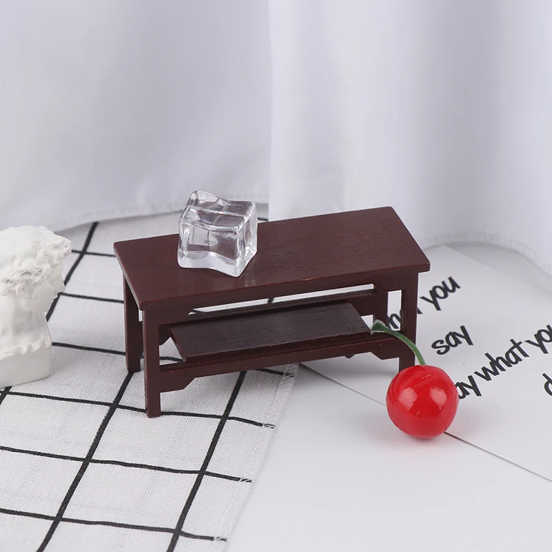 1/12 Dollhouse Miniature Retro Wooden Coffee Table Furniture Toys Accessories
