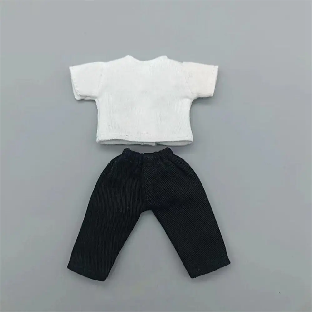 Jeans Clothes Trousers T-shirt For 1/11 OB11 Dolls For 1/12 Bjd/GSC Doll Clothes Denim Pants Obitsu 11 Doll Clothes Accessories