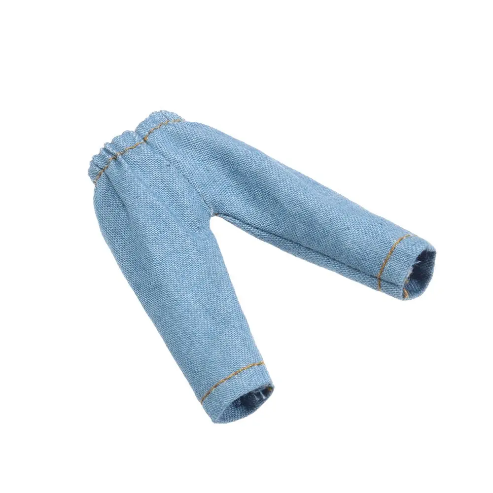 Fashion Denim Long Pants Doll Tights Pants Leggings For 1/11 1/12 Mini Doll Casual Wears Pants Clothes