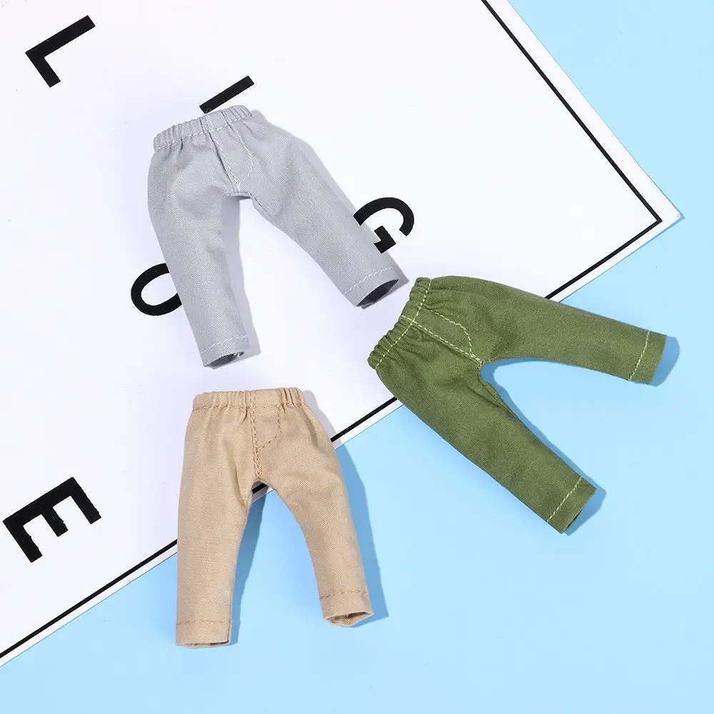 Fashion Denim Long Pants Doll Tights Pants Leggings For 1/11 1/12 Mini Doll Casual Wears Pants Clothes