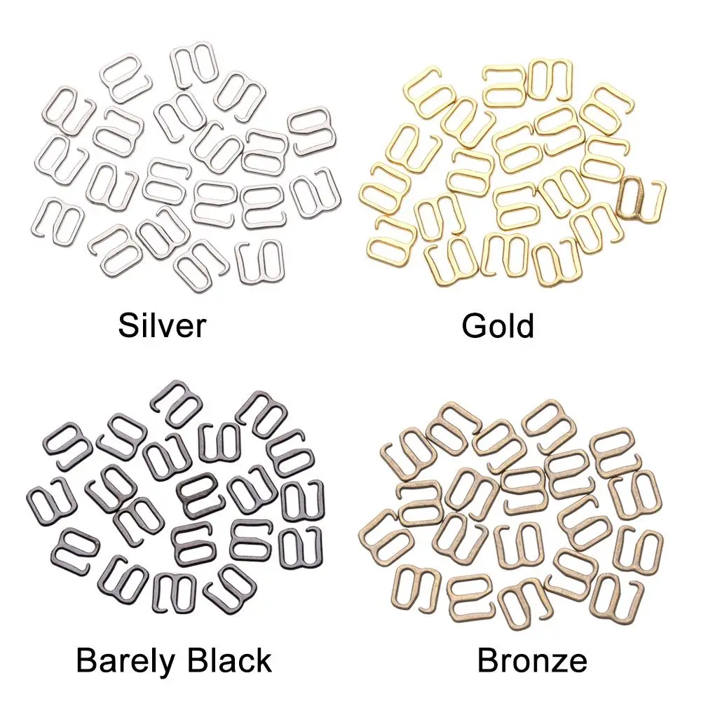 20/40pcs Mini Ultra-small 6mm 9 Metal Type Bar Doll Tri-glide Belt Buckles Clips Buttoon Adjustment Buckles DIY Doll