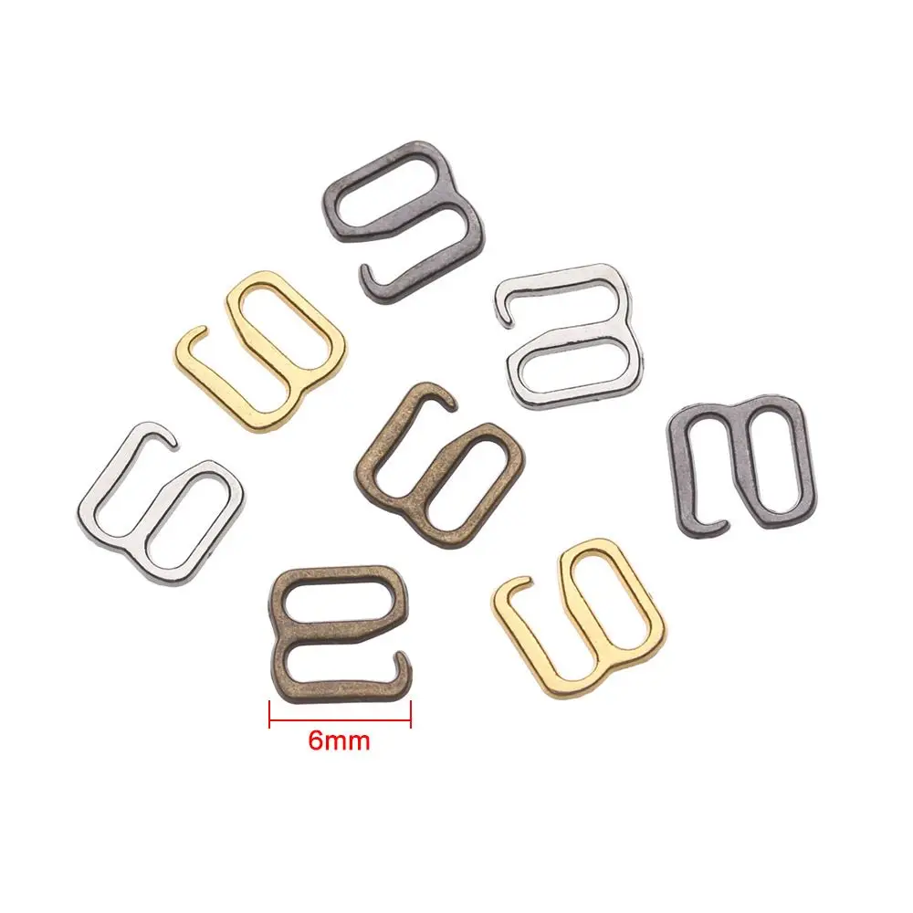 20/40pcs Mini Ultra-small 6mm 9 Metal Type Bar Doll Tri-glide Belt Buckles Clips Buttoon Adjustment Buckles DIY Doll