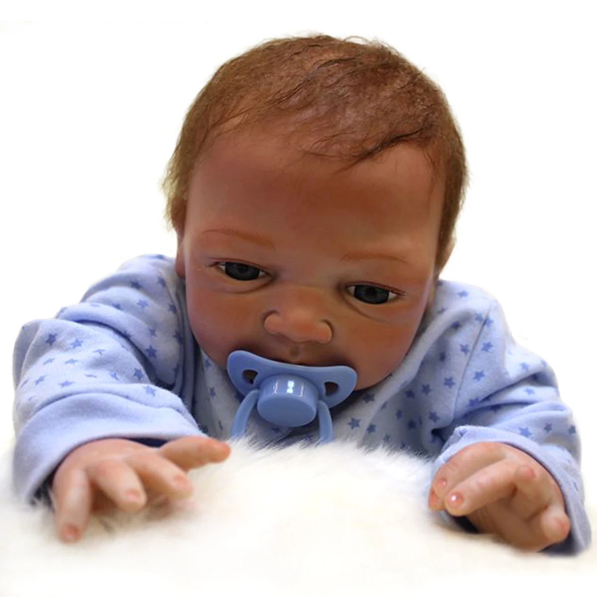 Bebe Reborn 20 Inch Reborn Doll Kуклы Pеборн Handmade Soft Vinyl Bebe Doll Blue Dot Dress Lifelike Muñecas