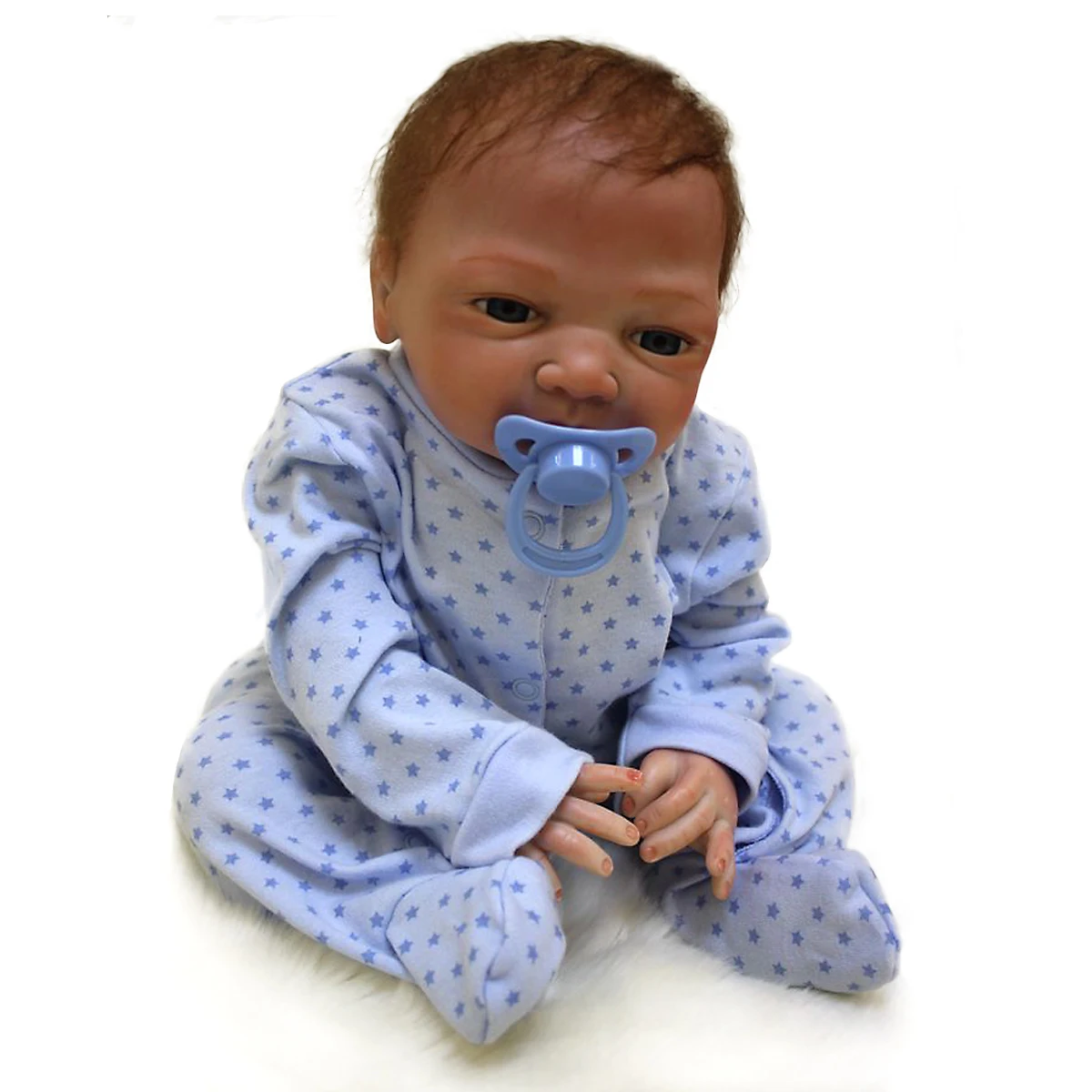 Bebe Reborn 20 Inch Reborn Doll Kуклы Pеборн Handmade Soft Vinyl Bebe Doll Blue Dot Dress Lifelike Muñecas