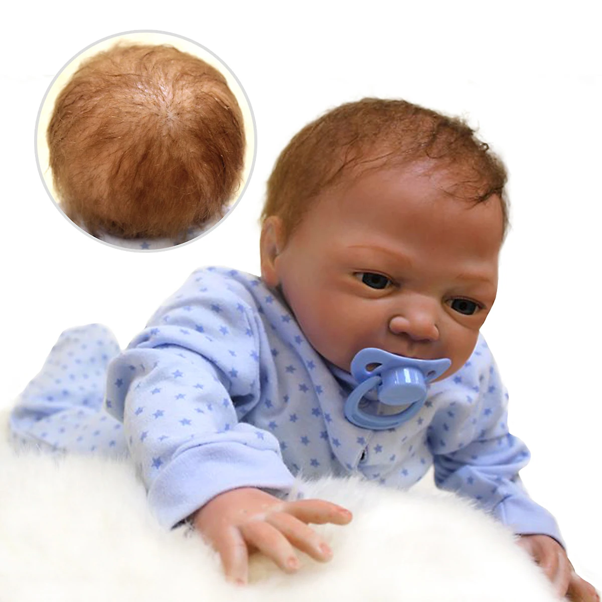 Bebe Reborn 20 Inch Reborn Doll Kуклы Pеборн Handmade Soft Vinyl Bebe Doll Blue Dot Dress Lifelike Muñecas