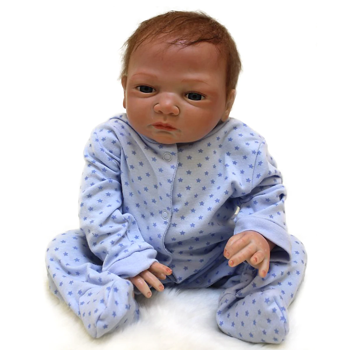 Bebe Reborn 20 Inch Reborn Doll Kуклы Pеборн Handmade Soft Vinyl Bebe Doll Blue Dot Dress Lifelike Muñecas