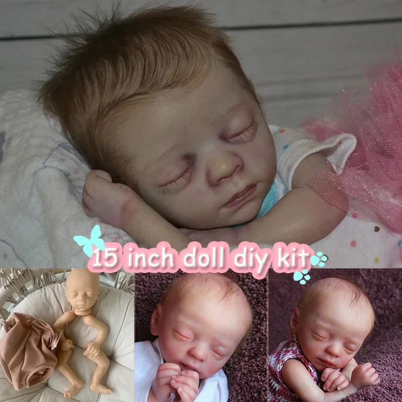 15inches Bebe Reborn Kit Blessing Sleeping Newborn Baby DIY Unpainted Reborn Blank Doll Parts Muñecas Kit Reborn кукла реборн