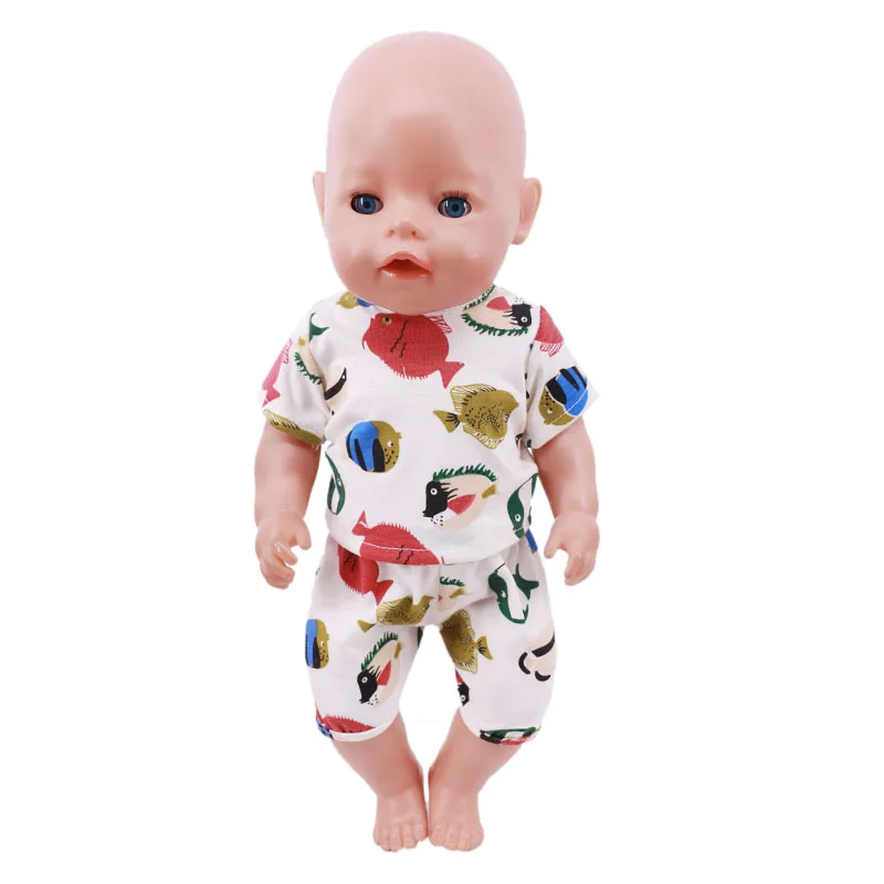 2 Pcs/Set Cute Pajamas Doll Accessories Clothes Dress For 18 Inch Girl Doll & 43 cm New Baby Doll,Our Generation,gifts