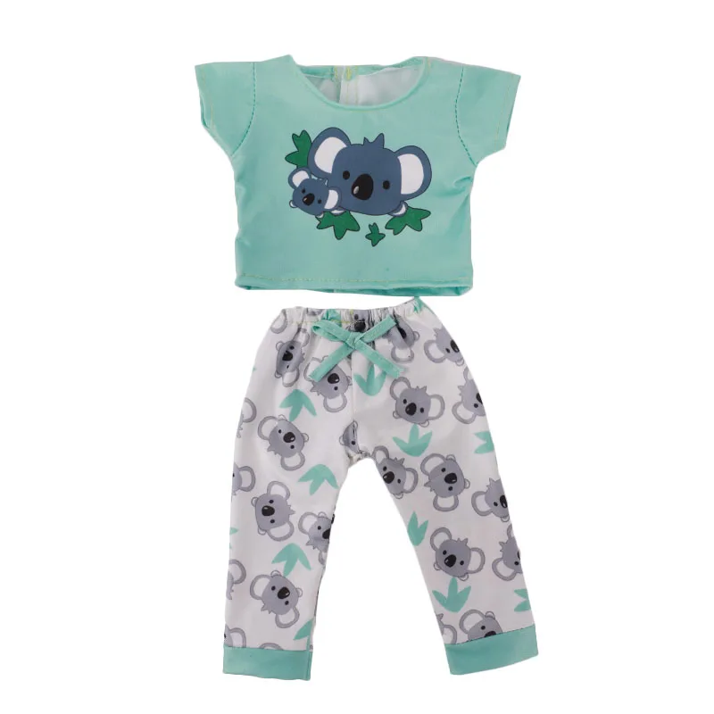 2 Pcs/Set Cute Pajamas Doll Accessories Clothes Dress For 18 Inch Girl Doll & 43 cm New Baby Doll,Our Generation,gifts