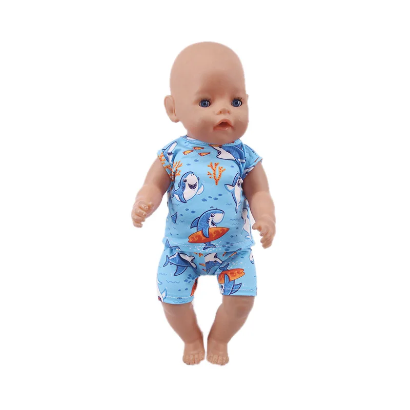 2 Pcs/Set Cute Pajamas Doll Accessories Clothes Dress For 18 Inch Girl Doll & 43 cm New Baby Doll,Our Generation,gifts