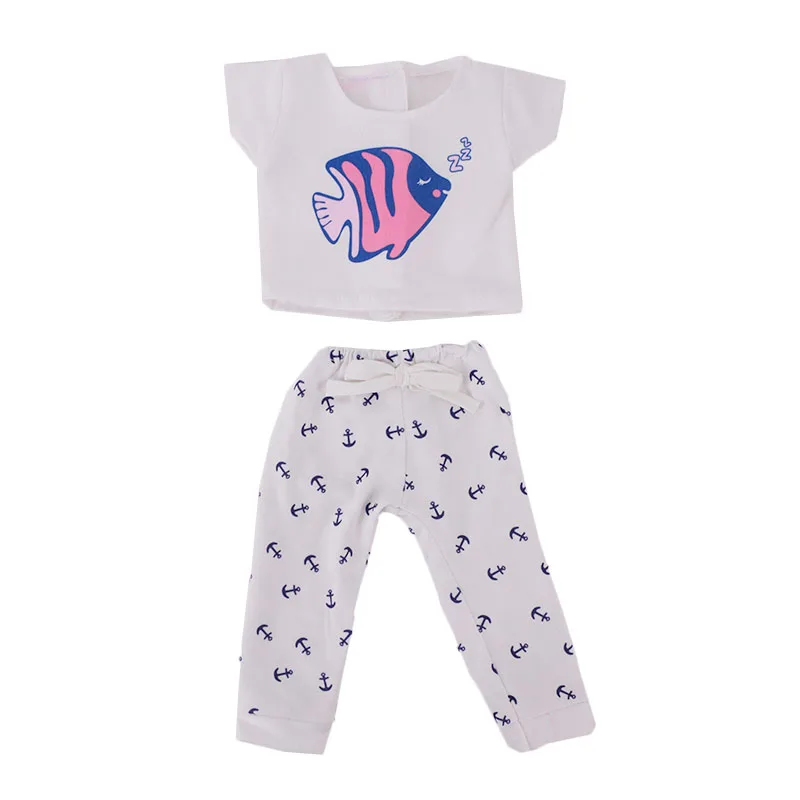 2 Pcs/Set Cute Pajamas Doll Accessories Clothes Dress For 18 Inch Girl Doll & 43 cm New Baby Doll,Our Generation,gifts