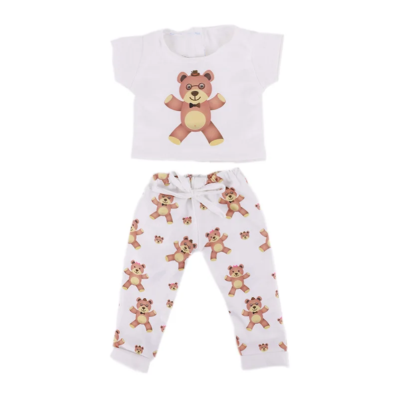 2 Pcs/Set Cute Pajamas Doll Accessories Clothes Dress For 18 Inch Girl Doll & 43 cm New Baby Doll,Our Generation,gifts
