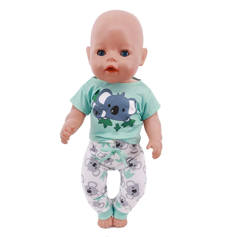 2 Pcs/Set Cute Pajamas Doll Accessories Clothes Dress For 18 Inch Girl Doll & 43 cm New Baby Doll,Our Generation,gifts