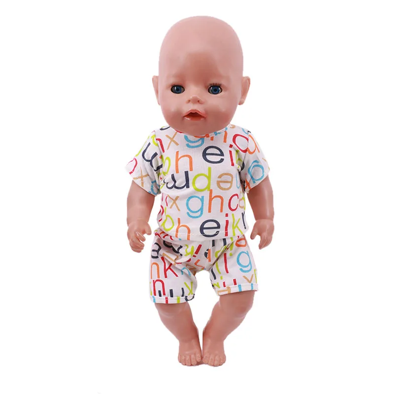 2 Pcs/Set Cute Pajamas Doll Accessories Clothes Dress For 18 Inch Girl Doll & 43 cm New Baby Doll,Our Generation,gifts