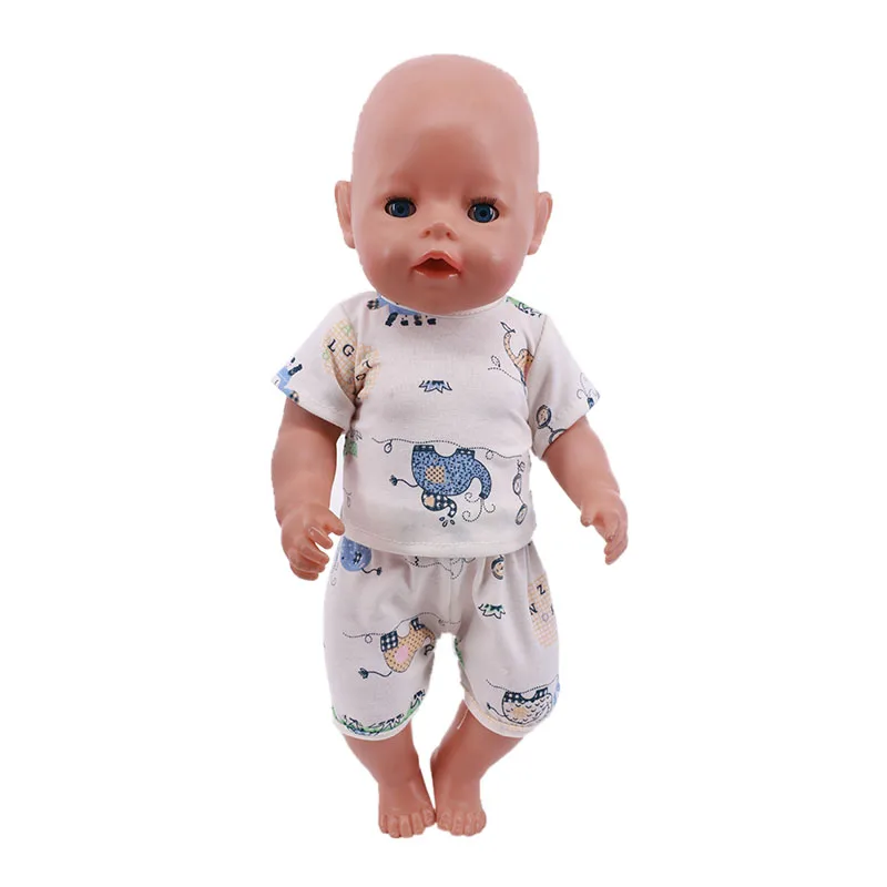 2 Pcs/Set Cute Pajamas Doll Accessories Clothes Dress For 18 Inch Girl Doll & 43 cm New Baby Doll,Our Generation,gifts