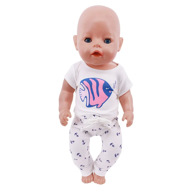 2 Pcs/Set Cute Pajamas Doll Accessories Clothes Dress For 18 Inch Girl Doll & 43 cm New Baby Doll,Our Generation,gifts