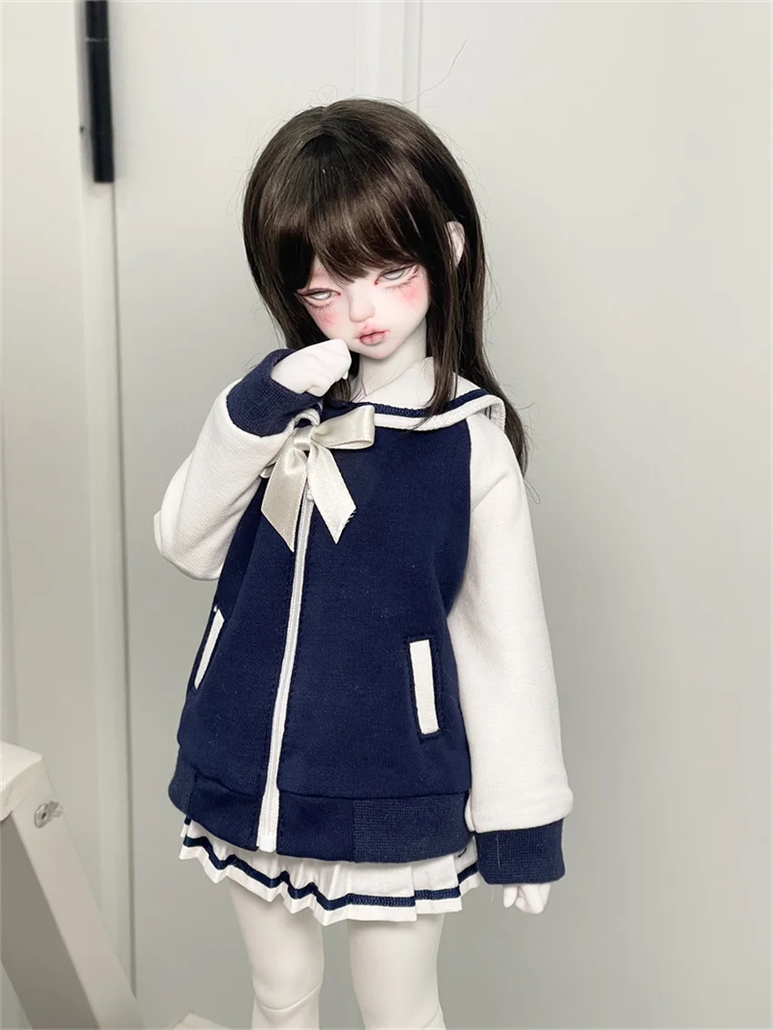 BJD/SD Doll Clothes 1/3 1/4 1/6 Girls Collar Sailor Sets Black Yellow Coats Dress Skirt Multi-color Doll Accessories (No Dolls)