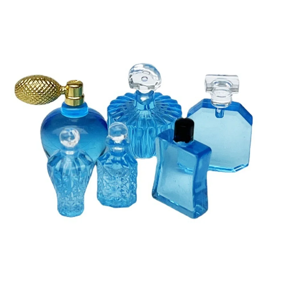 6Pcs/Set 1:12 Scale Perfume Model Doll House Pink/blue Perfume Model Perfume Miniature Furniture Model Mini Plastic