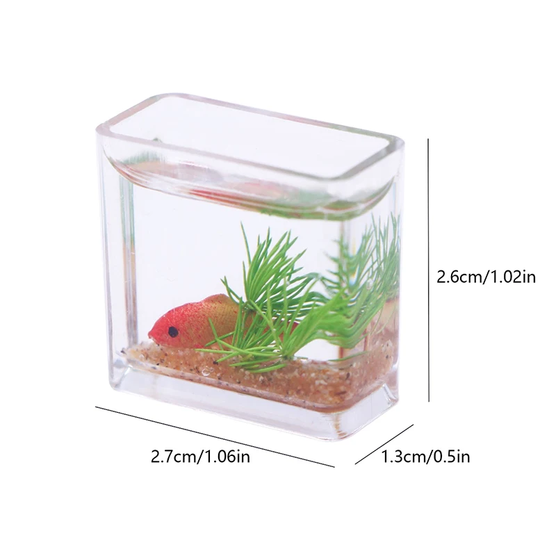 1Pcs 1:12 Dollhouse Miniature Fish Tank Simulation Aquarium Home Decor Toy Doll House Accessories