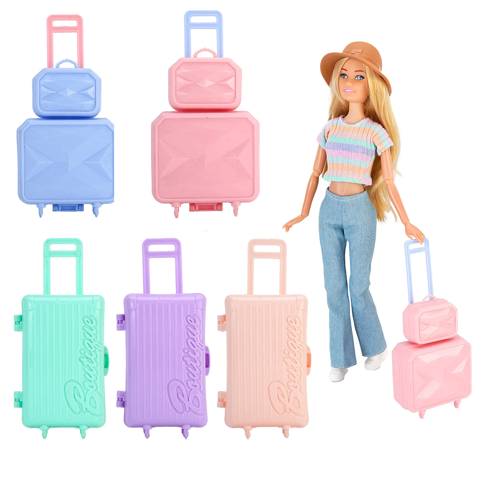 Doll Accessories Storage Box Hight 12-13cm Toy Outdoor Travel Pull Box 1Pcs