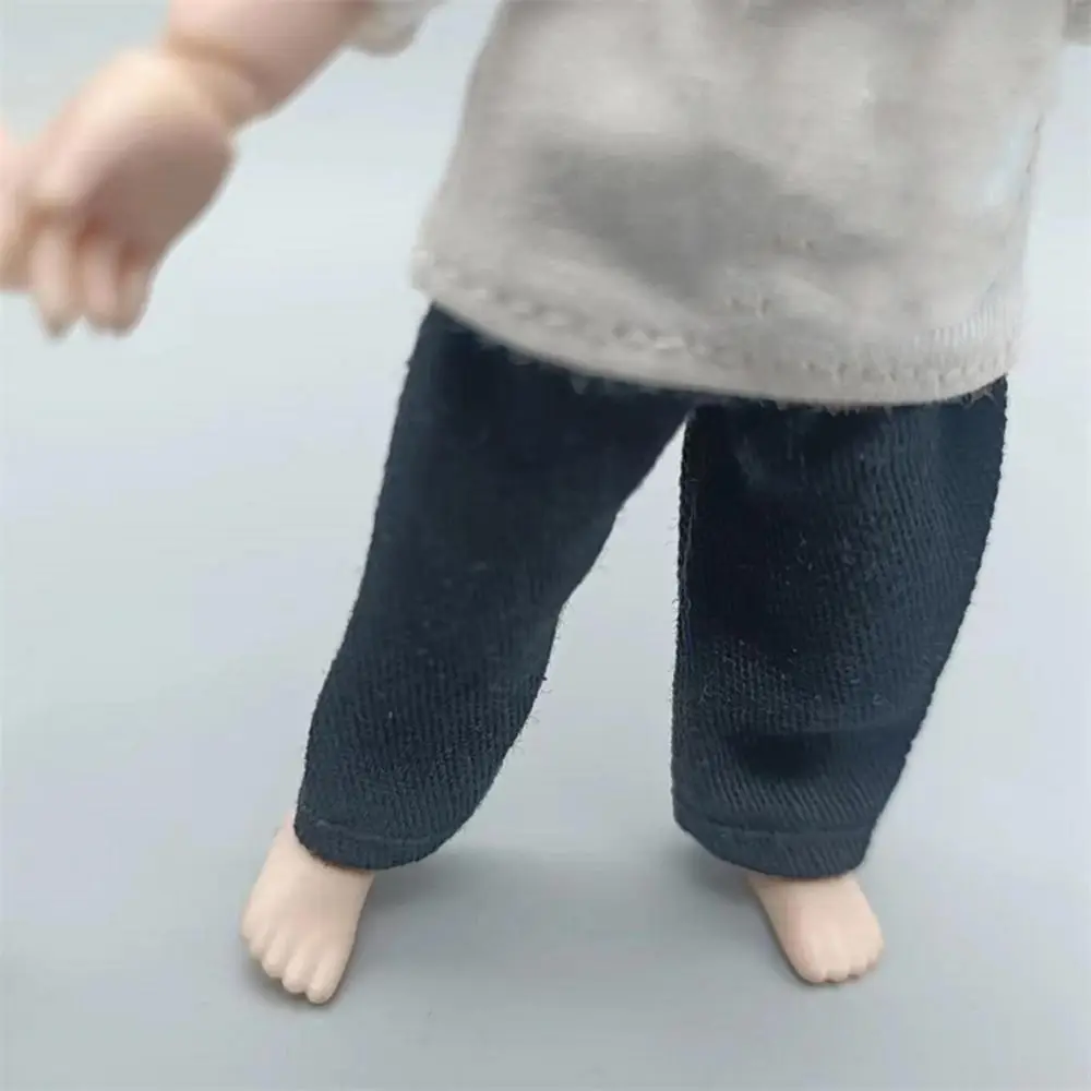 Fashion T-shirt Trousers For 1/11 OB11 Dolls For 1/12 Bjd/GSC Doll Clothes Denim Pants DIY Obitsu 11 Doll Clothes Accessories To