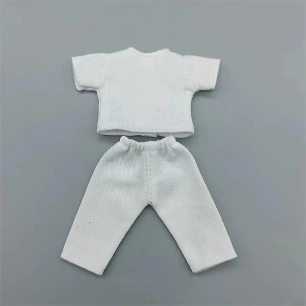 Fashion T-shirt Trousers For 1/11 OB11 Dolls For 1/12 Bjd/GSC Doll Clothes Denim Pants DIY Obitsu 11 Doll Clothes Accessories To