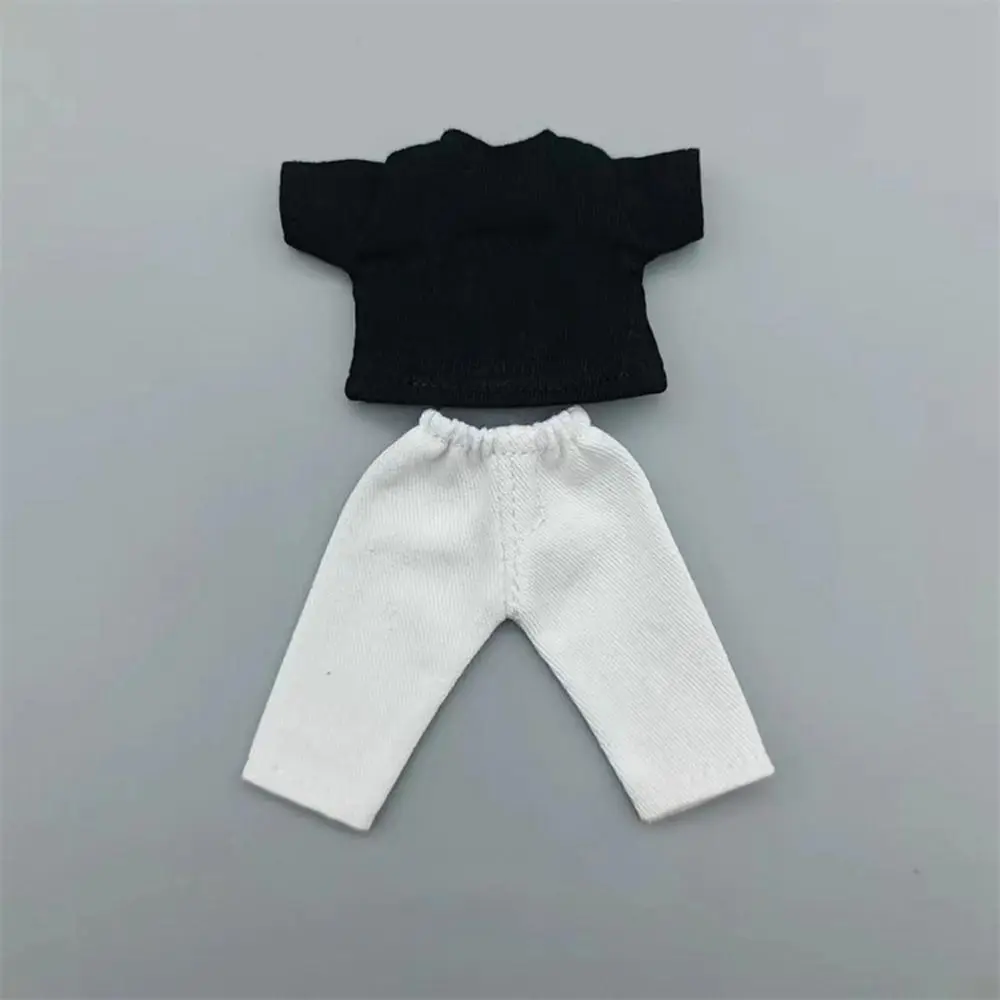 Fashion T-shirt Trousers For 1/11 OB11 Dolls For 1/12 Bjd/GSC Doll Clothes Denim Pants DIY Obitsu 11 Doll Clothes Accessories To